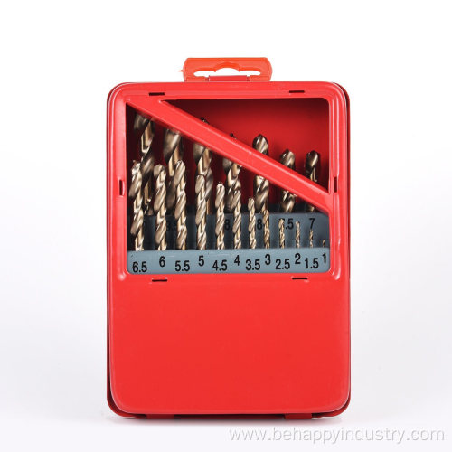 HSS Twist Drill Bits Set Tin-Coated Straight Shank